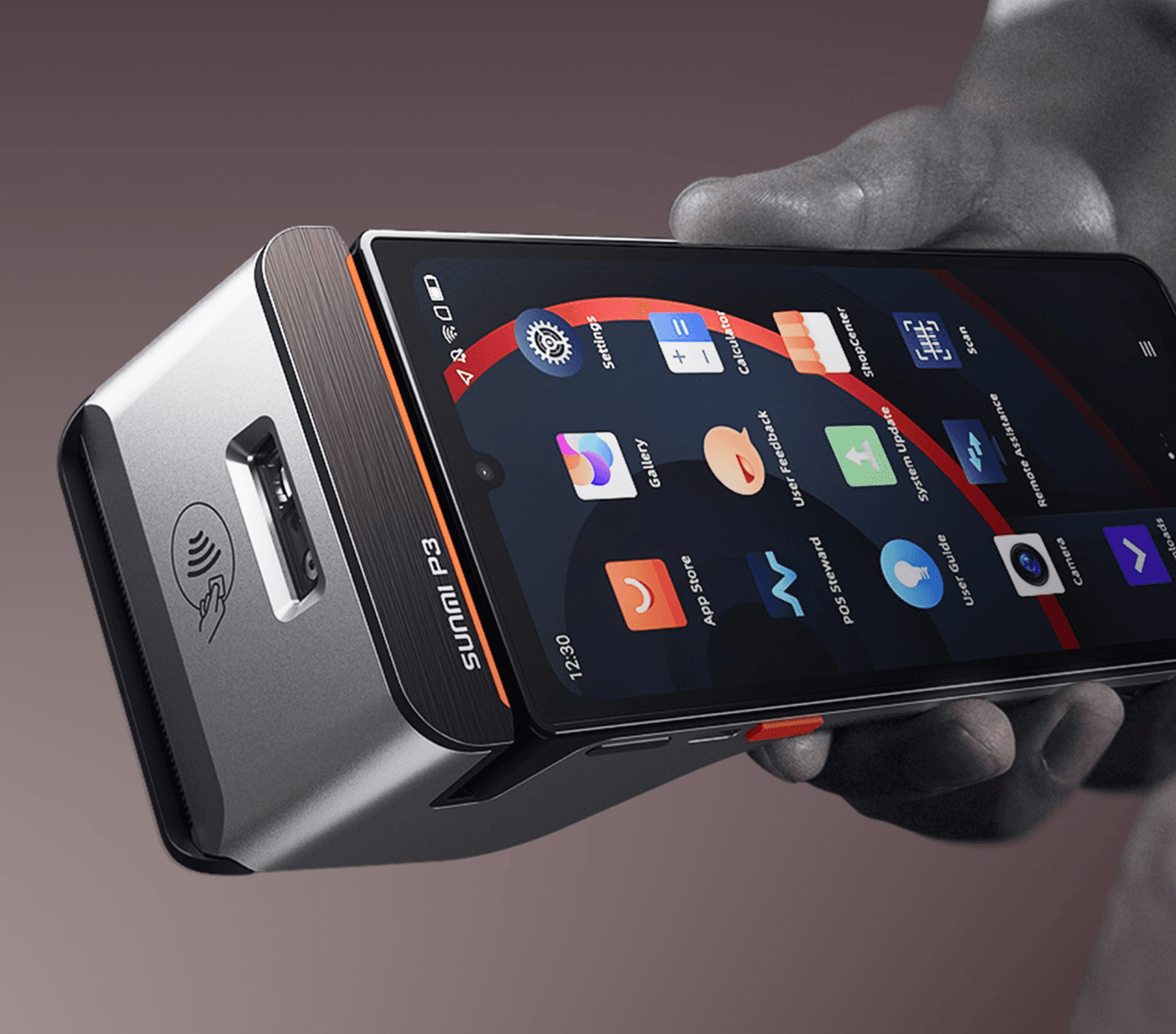 รองรับการรูดบัตรและเสียบบัตร Smart Card
มาพร้อมเครื่องอ่านบาร์โค้ด 2D และเครื่องพิมพ์ในตัว