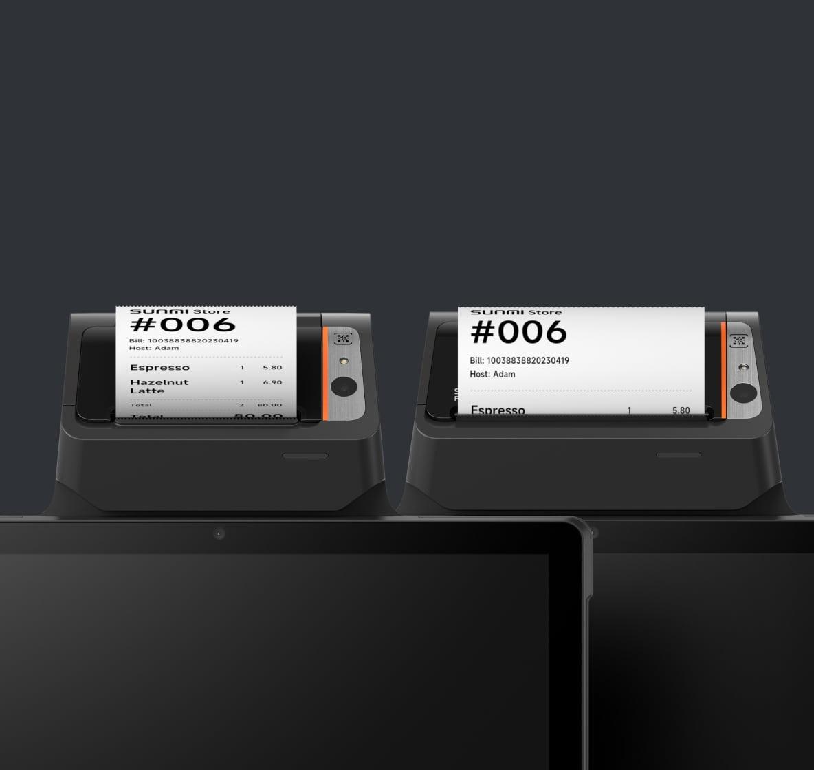 Built-in 58/80mm high
speed thermal printer