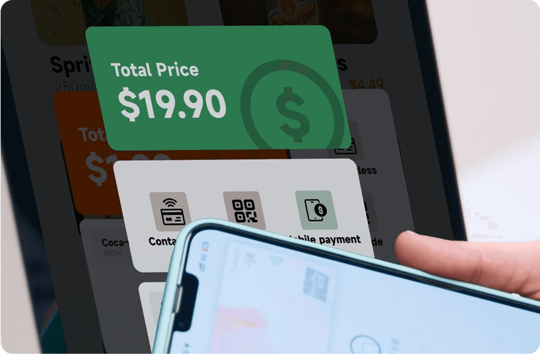 NFC บนหน้าจอสำหรับการชำระเงินแบบ SoftPOS