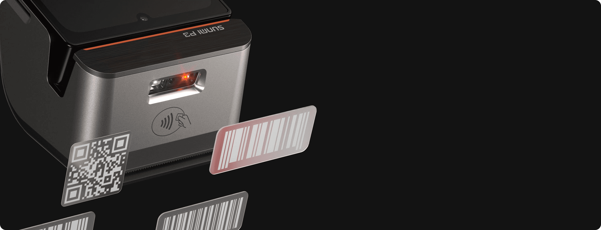Accurately reads 1D/2D barcodes,
even if scratched, folded or stained.